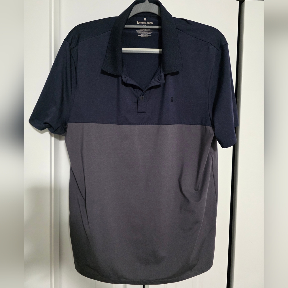 Tommy John Two-Tone Navy and Gray Polo